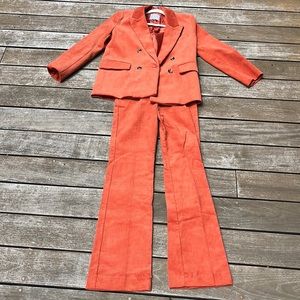 Mango, burnt orange corduroy 70s suit set!